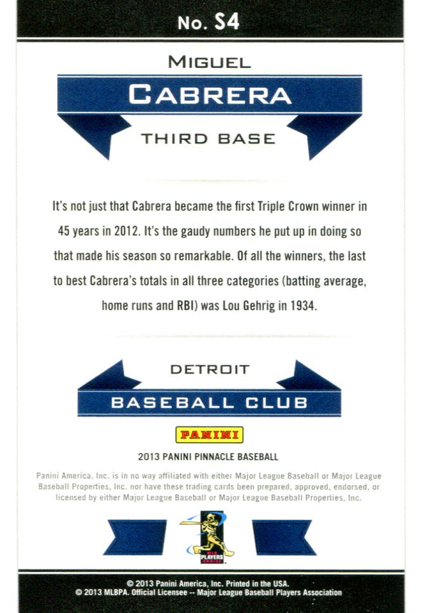 Miguel Cabrera 2013 Panini Card