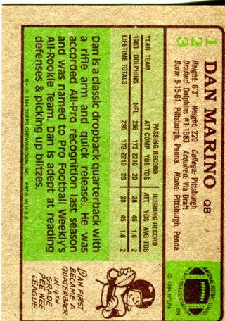 Dan Marino 1984 Topps Card