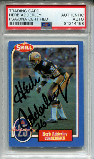 Herb Adderley Autographed 1988 Swell Card #6 (PSA)