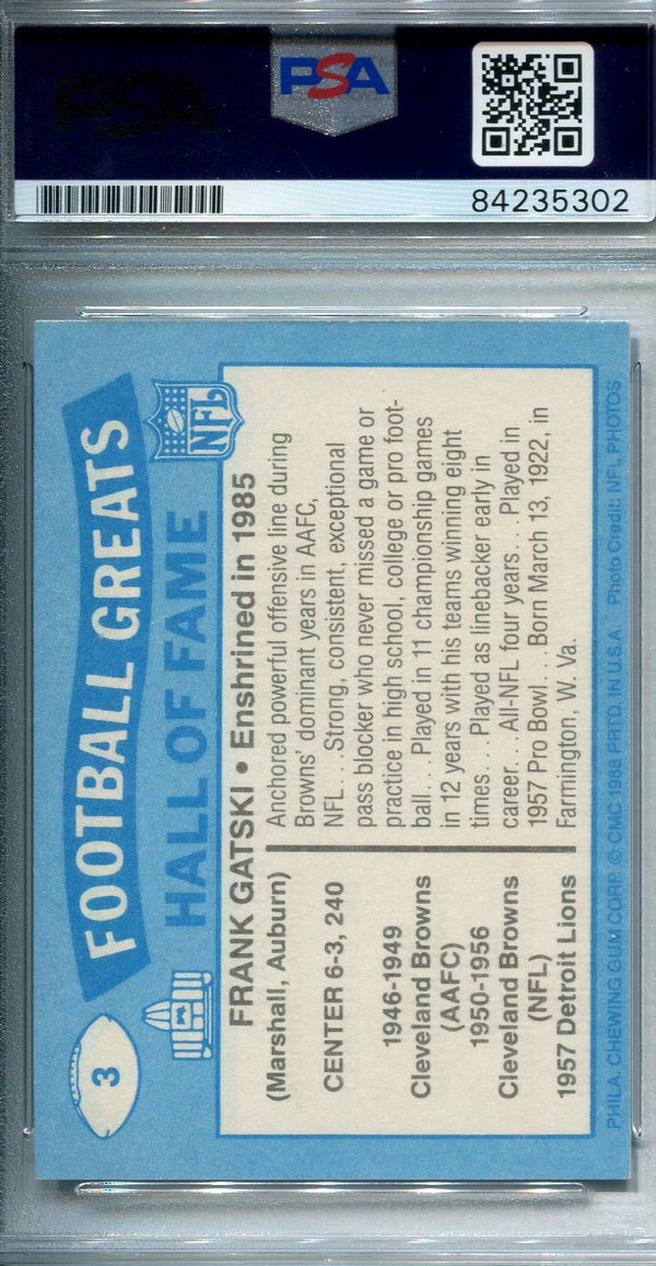 Frank Gatski 1988 Autographed Swell Football Card (PSA)