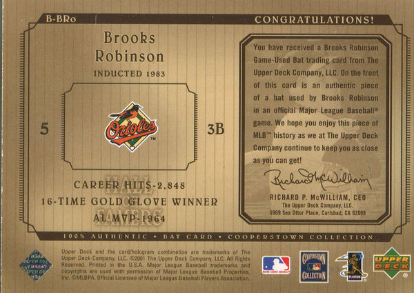 Brooks Robinson 2001 Upper Deck Card