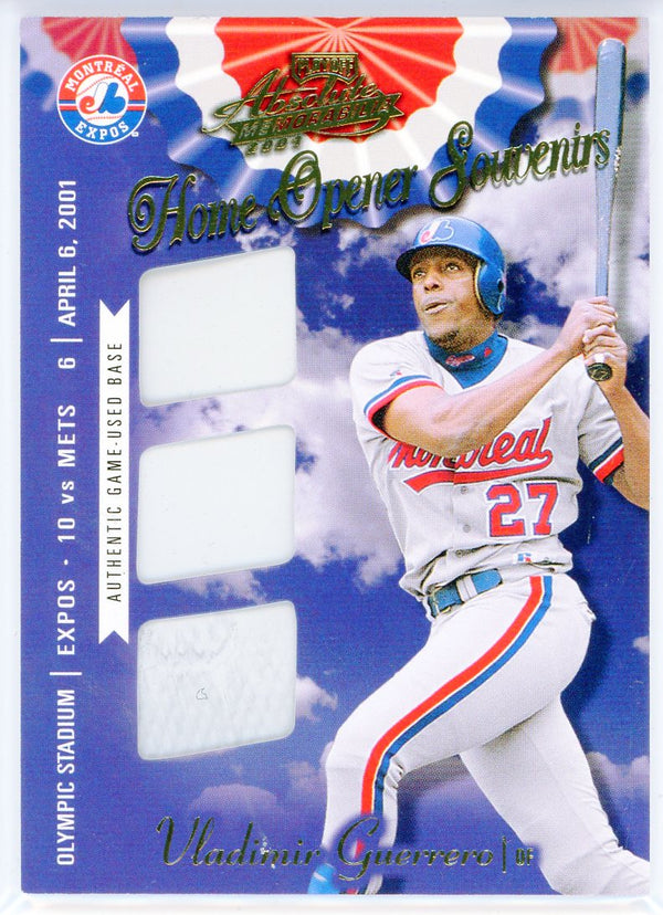 Vladimir Guerrero 2001 Playoff Absolute Memorabilia Home Opener Souvenirs Patch Card #OD-17