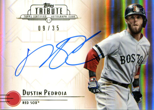 Dustin Pedroia Autographed Topps Tribute Card #TADP #9/35