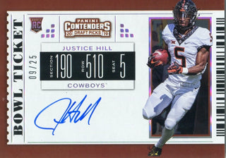 Justice Hill Autographed 2019 Contenders Draft Picks Rookie Card 9/25
