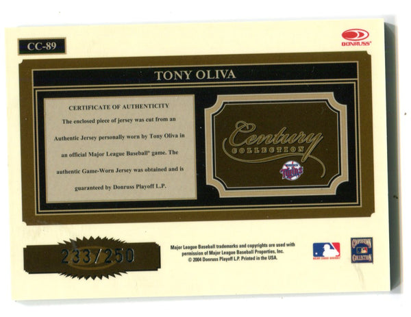Tony Oliva 2004 Donruss Playoff Century Collection #CC89 Card /250