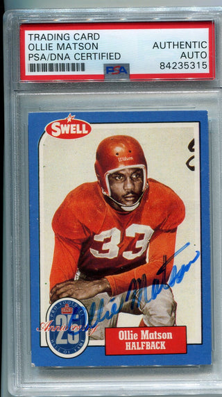 Ollie Matson 1988 Autographed Swell Football Card (PSA)
