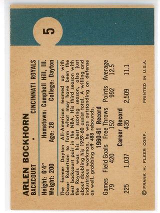Arlen Bockhorn 1961 Fleer Card #5