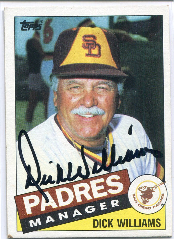 Dick Williams Autographed 1985 Topps Card #66