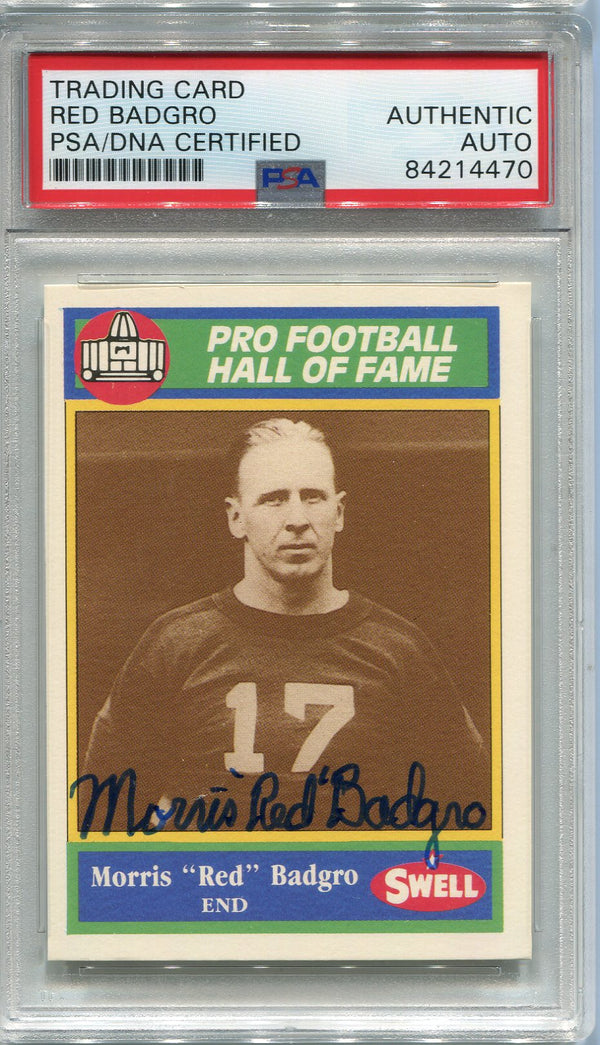 Morris "Red" Badgro Autographed 1990 Swell Card #107 (PSA)