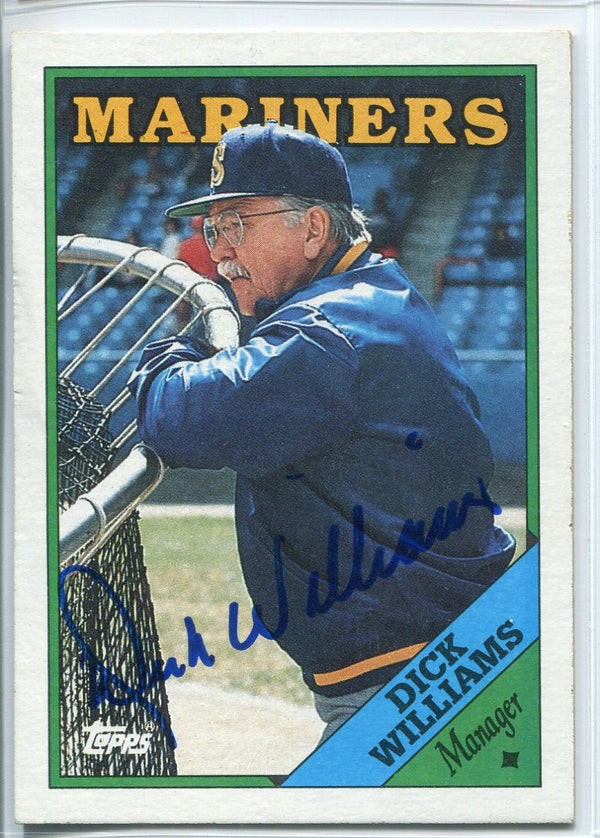 Dick Williams Autographed 1988 Topps Card #104