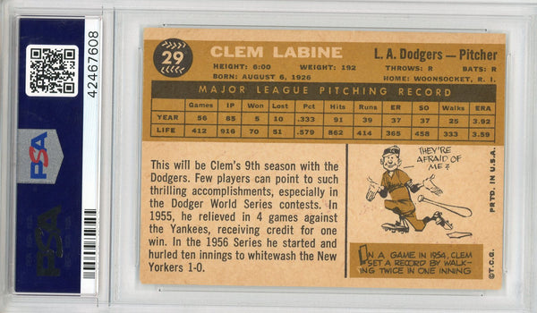 Clem Labine 1960 Topps Card #29 (PSA EX-MT 6)