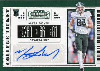 Matt Sokol Autographed 2019 Contenders Draft Rookie Card