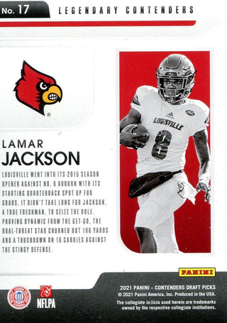 Lamar Jackson 2021 Panini Contenders Card
