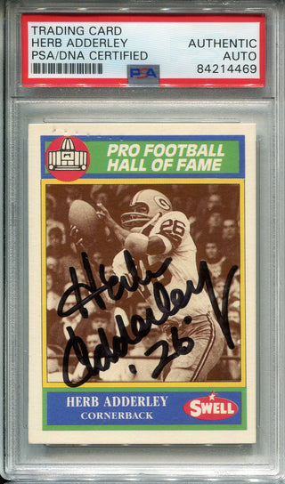 Herb Adderley Autographed 1990 Swell Card #103 (PSA)