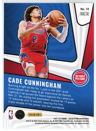 Cade Cunningham 2021-22 Panini Revolution Supernova Fractal Rookie Card #10