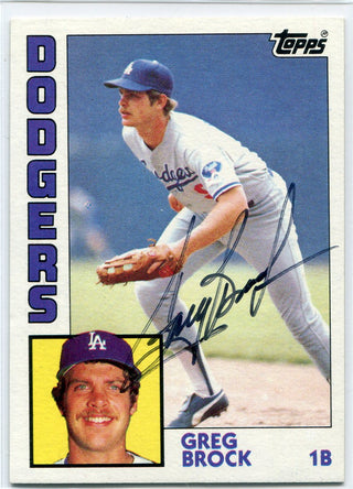 Greg Brock Autographed 1984 Topps Card #555