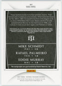 Mike Schmidt, Rafael Palmeiro & Eddie Murray Autographed 2021 Panini National Treasures Triples Card