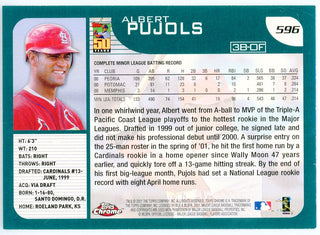 Albert Pujols 2001 Topps Chrome Late Addition Rookie Card #596