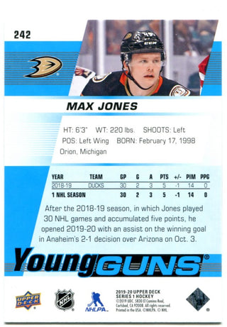 Max Jones Upper Deck Young Guns Rookie Card