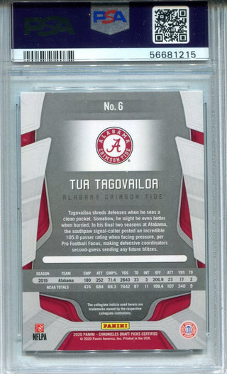 Tua Tagovailoa 2020 Panini Chronicles DP #6 PSA GEM MT 10 Card