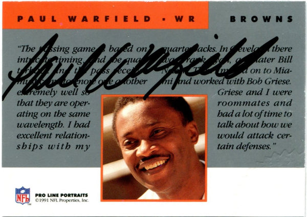 Paul Warfield NFL Pro Line Portraits 1991