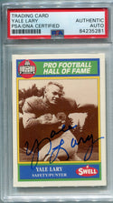 Yale Lary 1990 Autographed Swell Football Card (PSA)