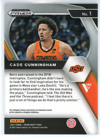 Cade Cunningham 2021-22 Panini Prizm Draft Picks Rookie Card #1