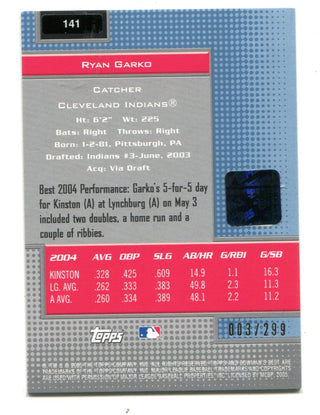 Ryan Garko 2005 Topps Bowman`s Best #141 Holo Auto Card /299