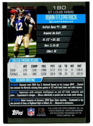 Ryan Fitzpatrick 2005 Bowman Rookie Card