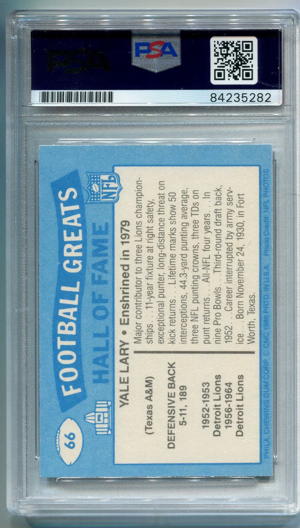 Yale Lary 1990 Detroit Lines Autographed Swell Football Card (PSA)