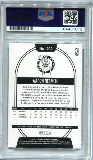 Aaron Nesmith 2020-21 Panini NBA Hoops #202 PSA Auto Mint 9 RC