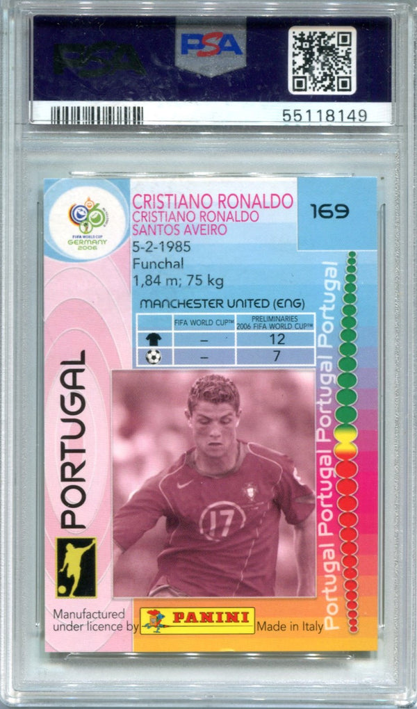 Cristiano Ronaldo 2006 Panini World Cup Germany #169 PSA NM 7 Card