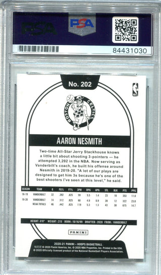 Aaron Nesmith 2020-21 Panini NBA Hoops #202 PSA Auto 10 Card