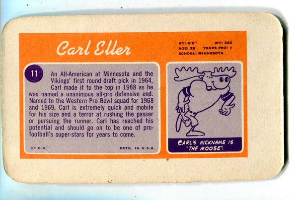 Carl Eller 1970 Topps Super #11 Card