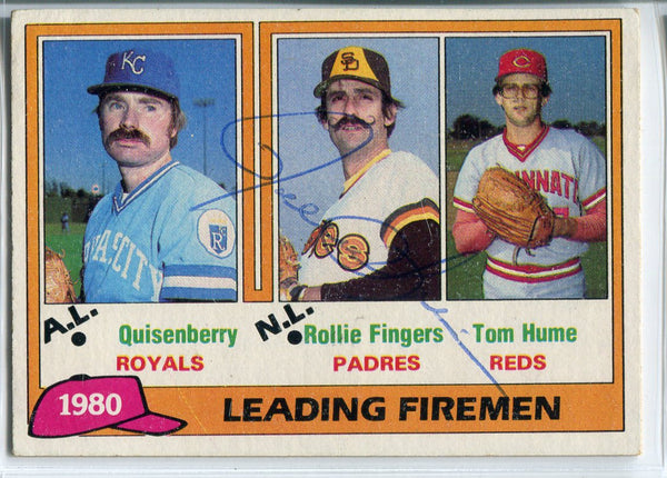 Rollie Fingers Autographed 1981 Topps Leading Firemen Card #8