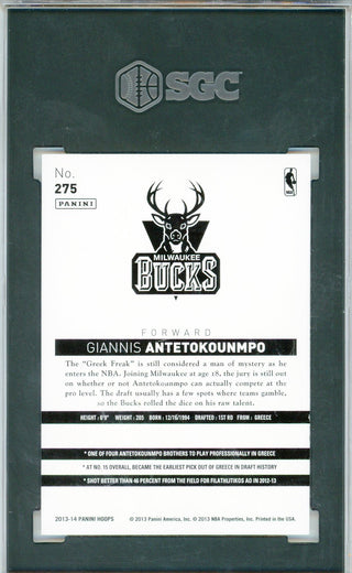 Giannis Antetokounmpo 2013-14 Panini NBA Hoops Rookie Card #275 (SGC)