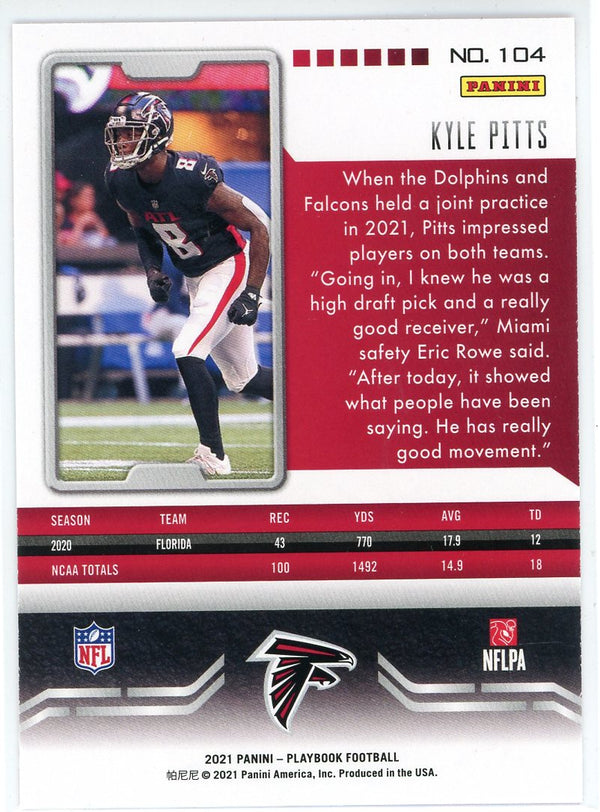Kyle Pitts 2021 Panini Playbook Rookie Card #104