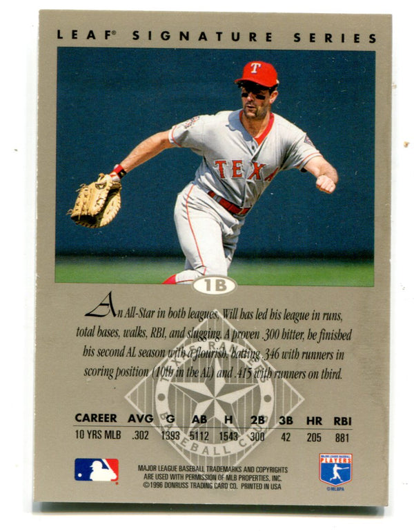 Will Clark 1996 Donruss Leaf Signature Series #1b Autographed Card