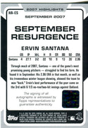 Ervin Santana 2008 Topps Autographed Card