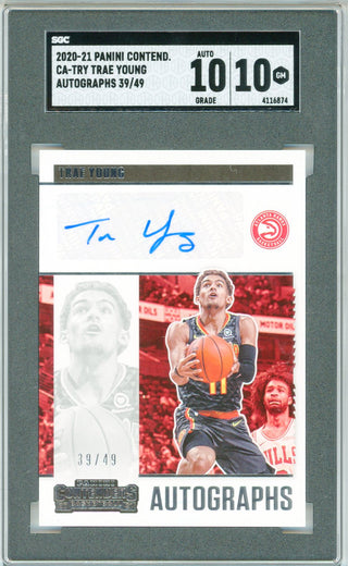 Trae Young Autographed 2020-21 Panini Contenders Autographs Card #CA-TRY (SGC)