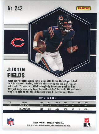 Justin Fields 2021 Panini Mosaic NFL Debut Rookie Card #242
