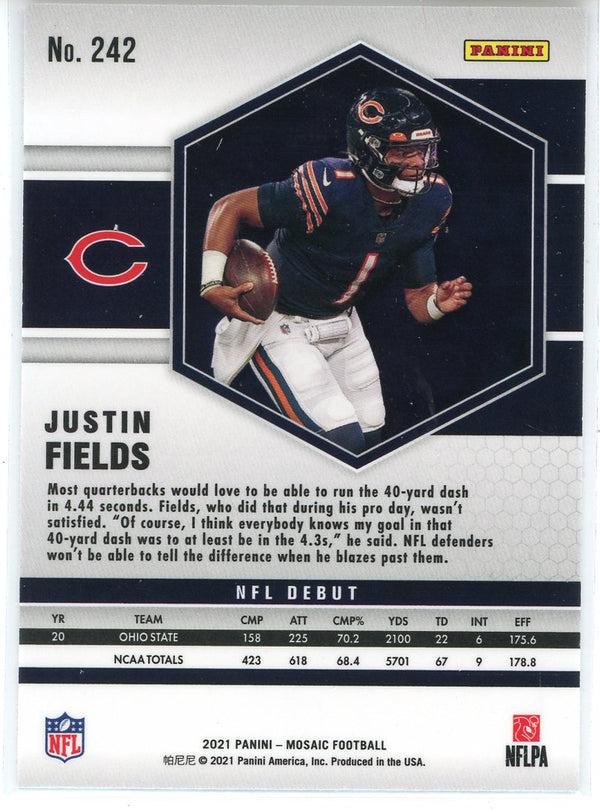 Justin Fields 2021 Panini Mosaic NFL Debut Rookie Card #242