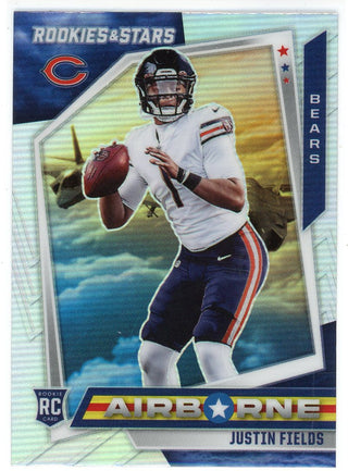 Justin Fields 2021 Panini Rookies & Stars Airborne Prizm Rookie Card #AB-19