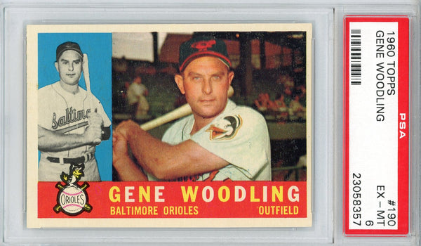 Gene Woodling 1960 Topps Card #190 (PSA EX-MT 6)