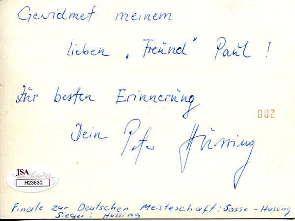 Peter Hussing Autographed Postcard (JSA)