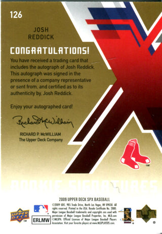 Josh Reddick 2008 Upper Deck Autographed Rookie Card