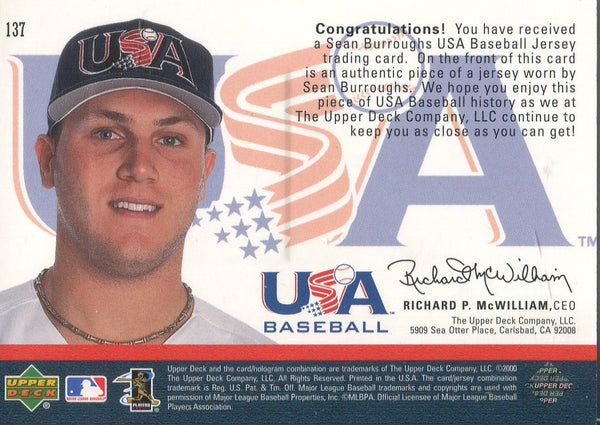 Sean Burroughs 2000 Upper Deck Jersey Card