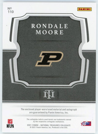 Rondale Moore Autographed 2021 Panini National Treasures Collegiate Rookie Jersey Card