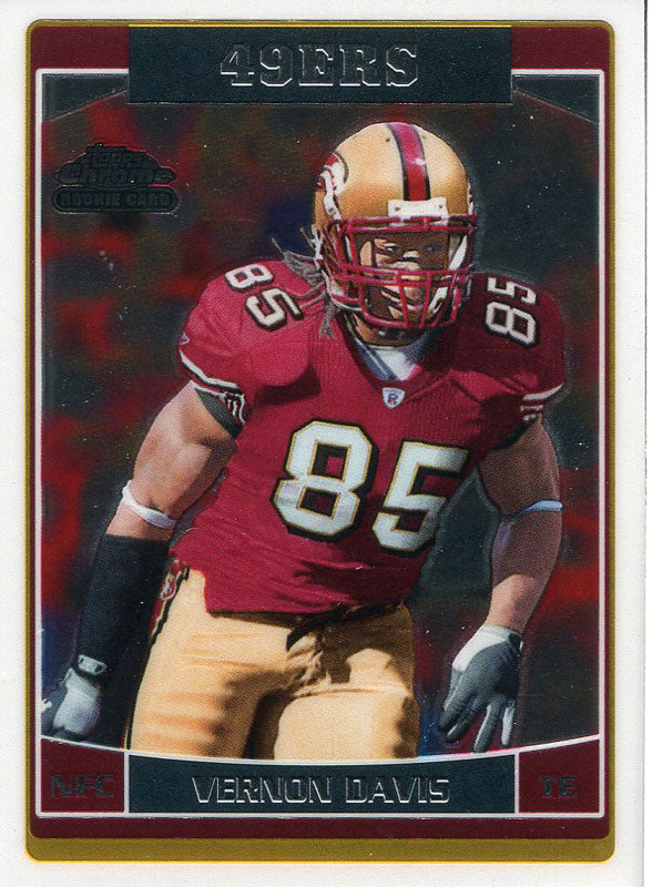 Vernon Davis Unsigned 2006 Topps Chrome Rookie Card