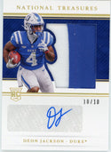 Deon Jackson Autographed 2021 Panini National Treasures Collegiate Rookie Jersey Card